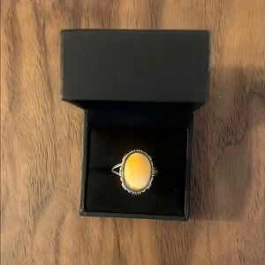 Elegant Orange Stone Ring (Spiny Oyster?)